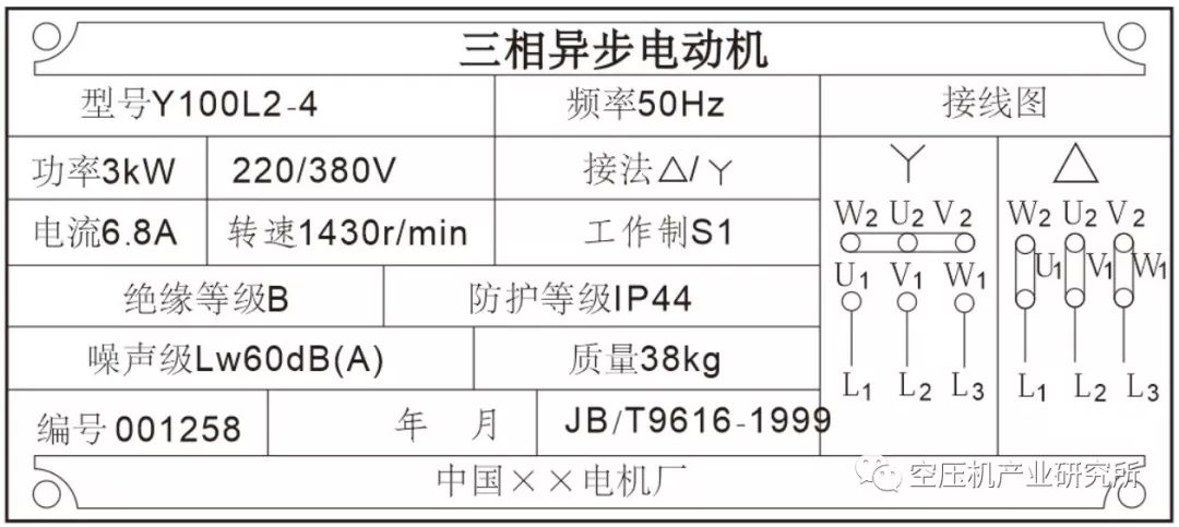 双速电机铭牌参数图片